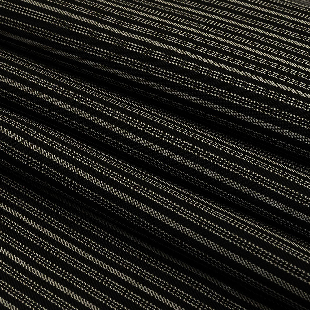 Black and Silver Striped Acetate Twill Lining