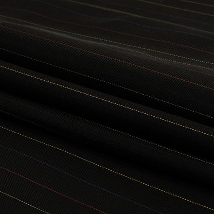 Black and Rainbow Pinstriped Acetate Twill Lining