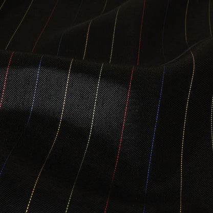 Black and Rainbow Pinstriped Acetate Twill Lining