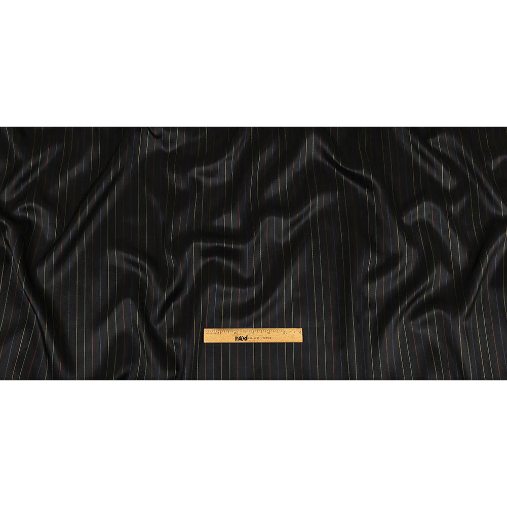 Black and Rainbow Pinstriped Acetate Twill Lining