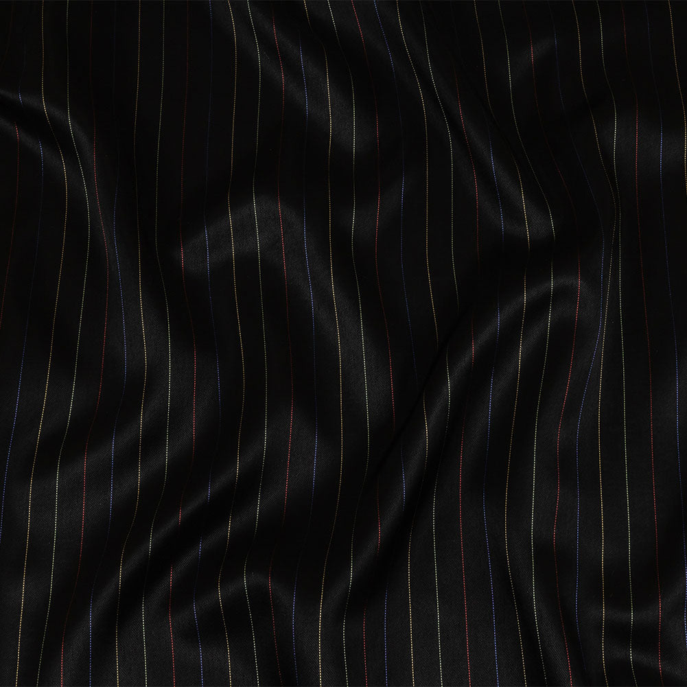 Black and Rainbow Pinstriped Acetate Twill Lining