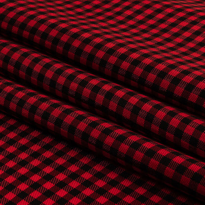 Mini Gingham Acetate Twill Lining - Red and Black