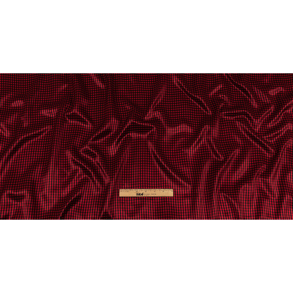 Mini Gingham Acetate Twill Lining - Red and Black