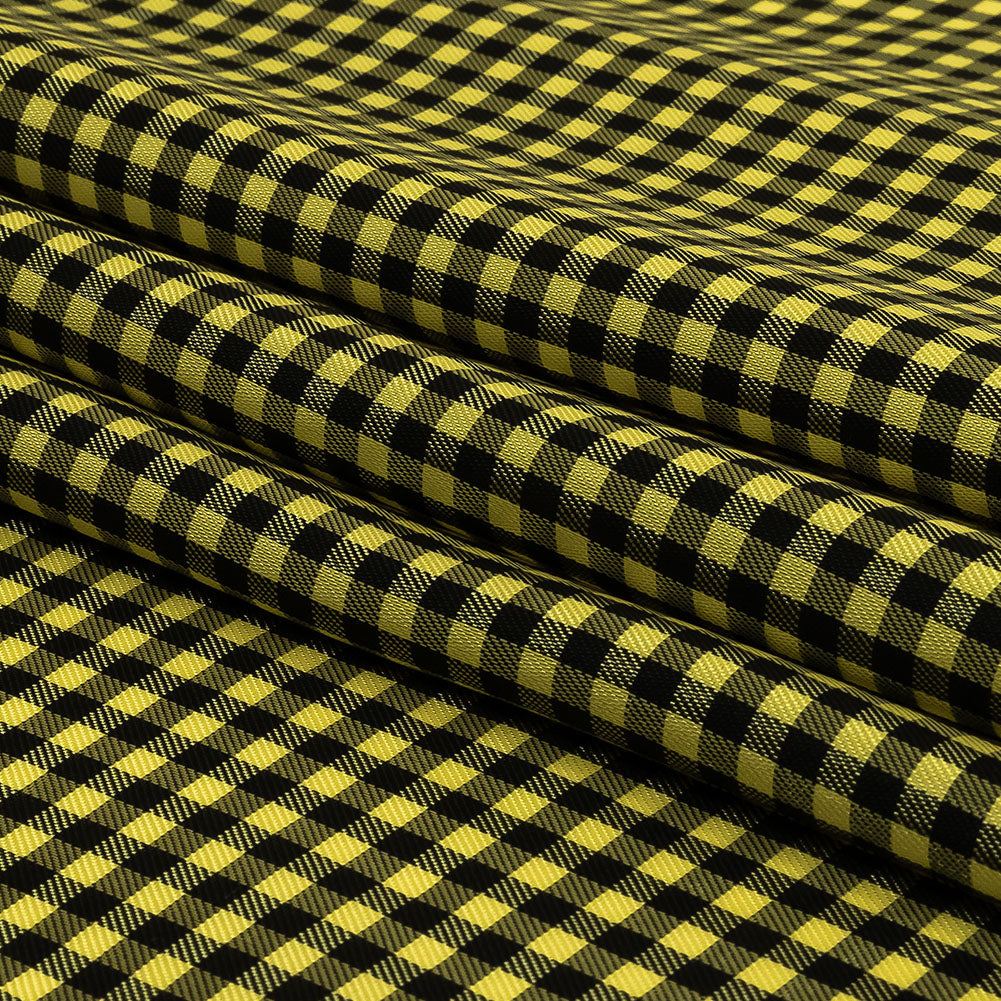 Mini Gingham Acetate Twill Lining - Yellow and Black