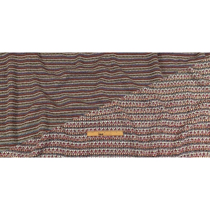 Italian Beige, White and Gray Striped Chunky Blended Wool Sweater Knit Full