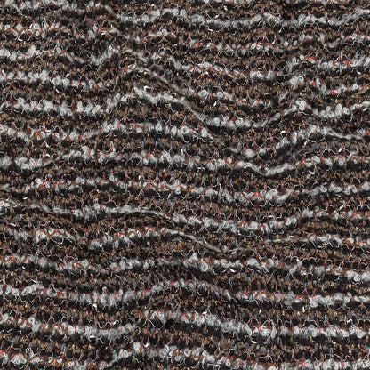 Italian Gray, Black and Brown Striped Boucle Blended Wool Sweater Knit