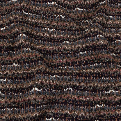 Dusty Blue, Olive and Mysterioso Striped Boucle Blended Wool Sweater Knit
