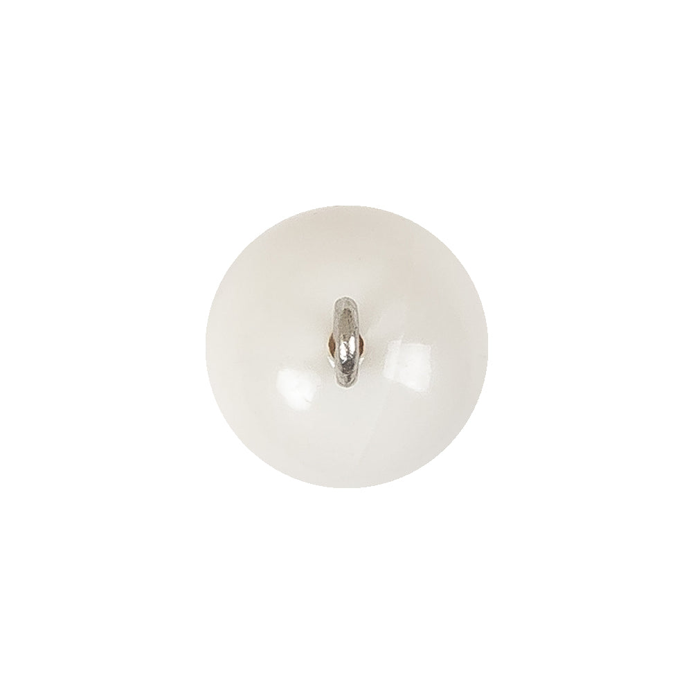 Vintage Chalk White Glass Shank Back Ball Button - 25L/16mm Detail