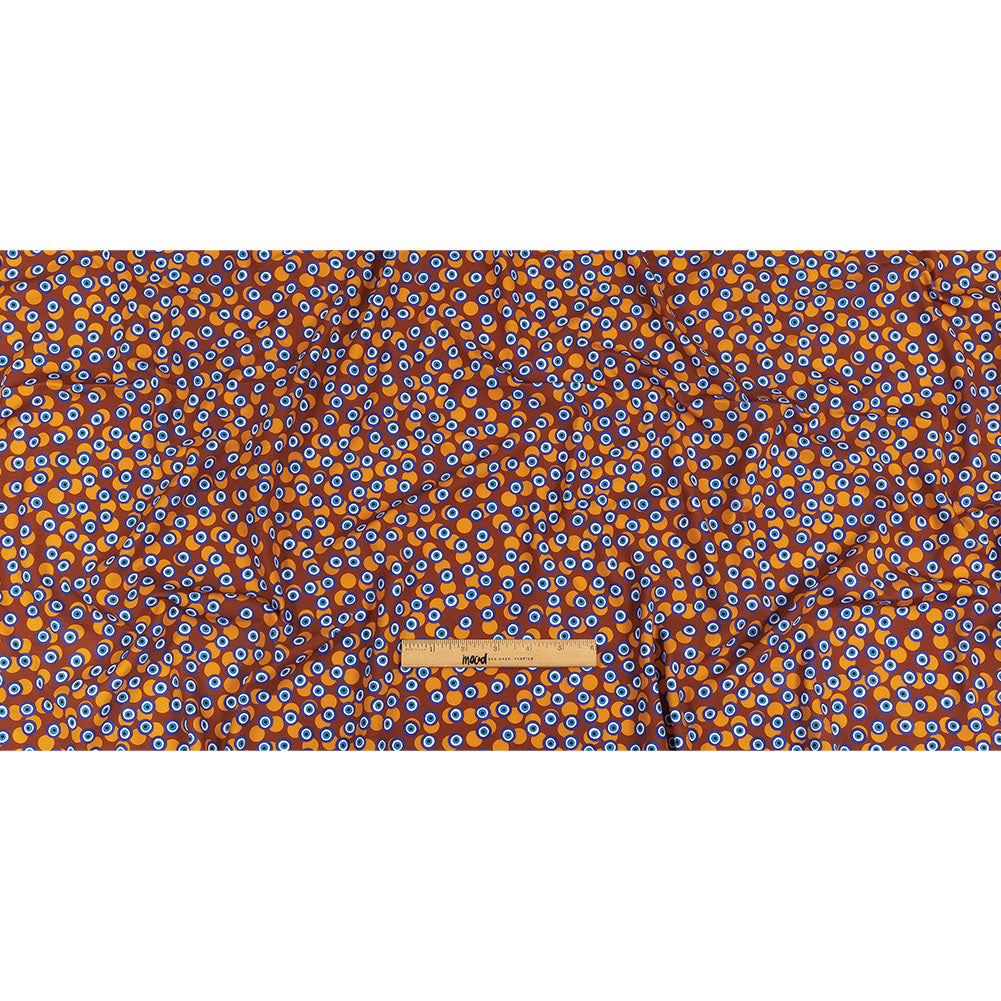 Blue and Brown Bouncing Evil Eye Caye UV Protective Compression Swimwear Tricot with Aloe Vera Microcapsules - Full