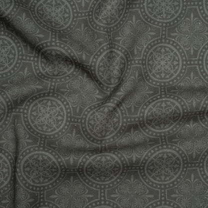 Linen and Rayon Woven Print - Gray Medallions - Mood Exclusive Gawain's Glory