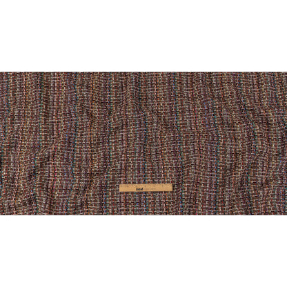 Italian Taupe, Burgundy and Multicolor Tweedy Plaid Blended Wool Woven Full