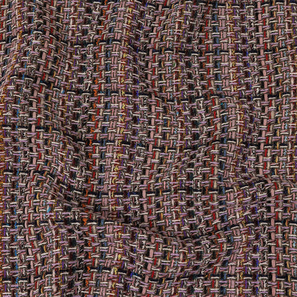 Italian Olive, Lilac and Multicolor Tweedy Plaid Blended Wool Woven