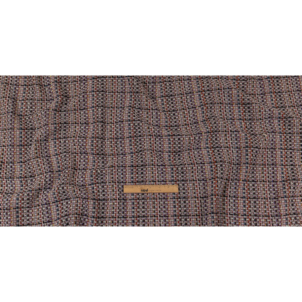 Gray, Navy and Multicolor Tweedy Plaid Blended Wool Woven Full