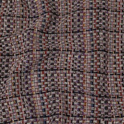 Gray, Navy and Multicolor Tweedy Plaid Blended Wool Woven
