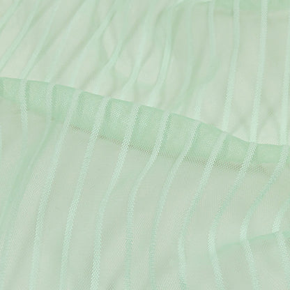 Embroidery Striped Tulle - Subtle Green - Elsinore Collection