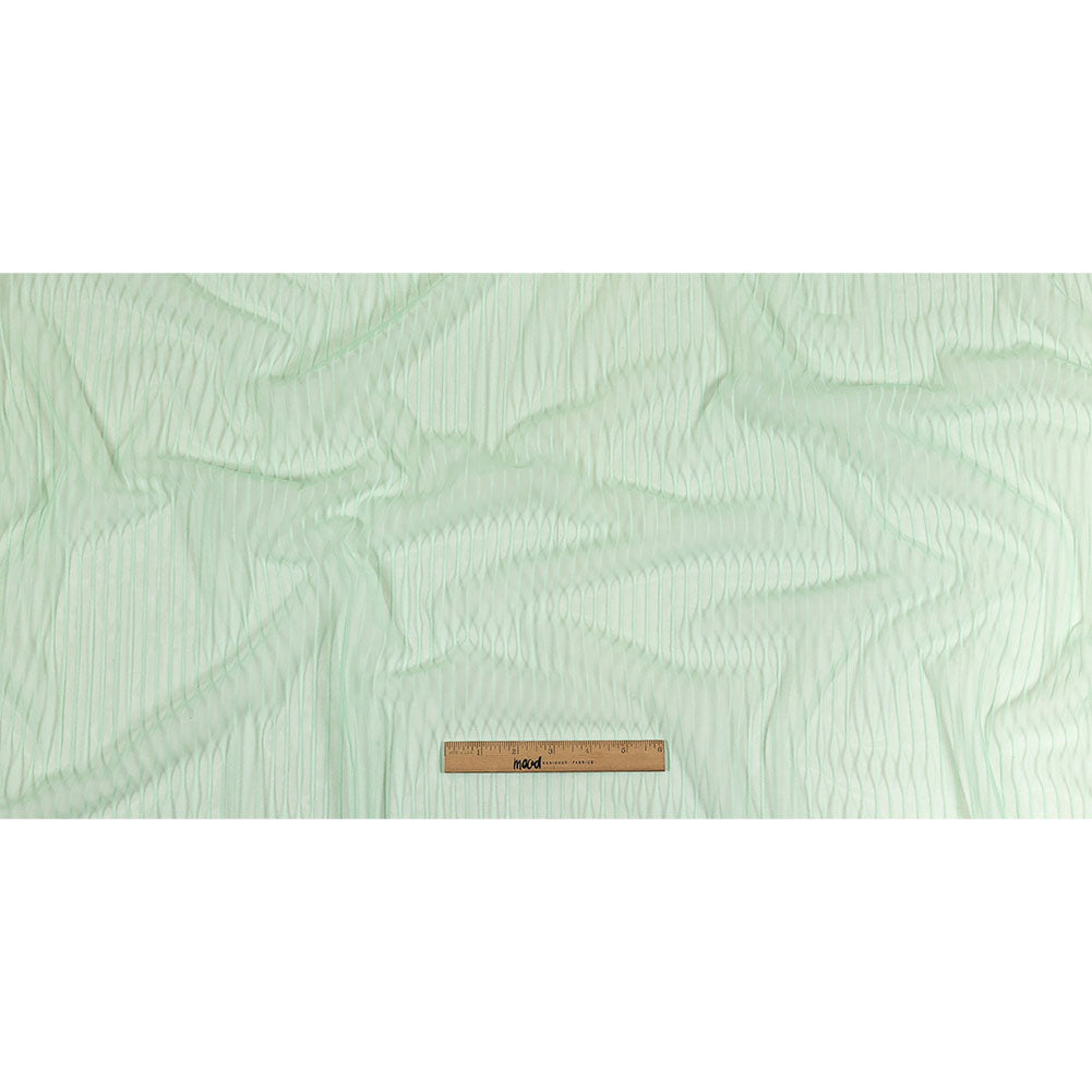 Embroidery Striped Tulle - Subtle Green - Elsinore Collection - Full