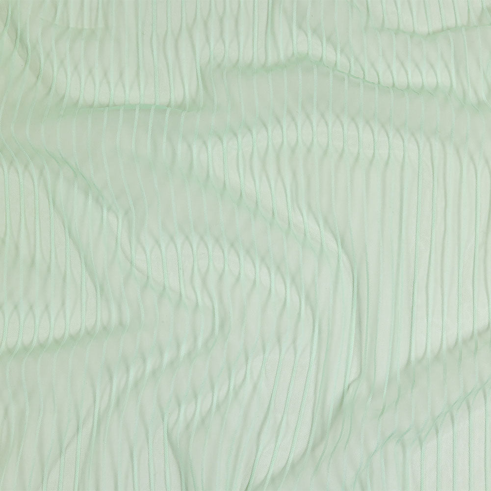 Embroidery Striped Tulle - Subtle Green - Elsinore Collection