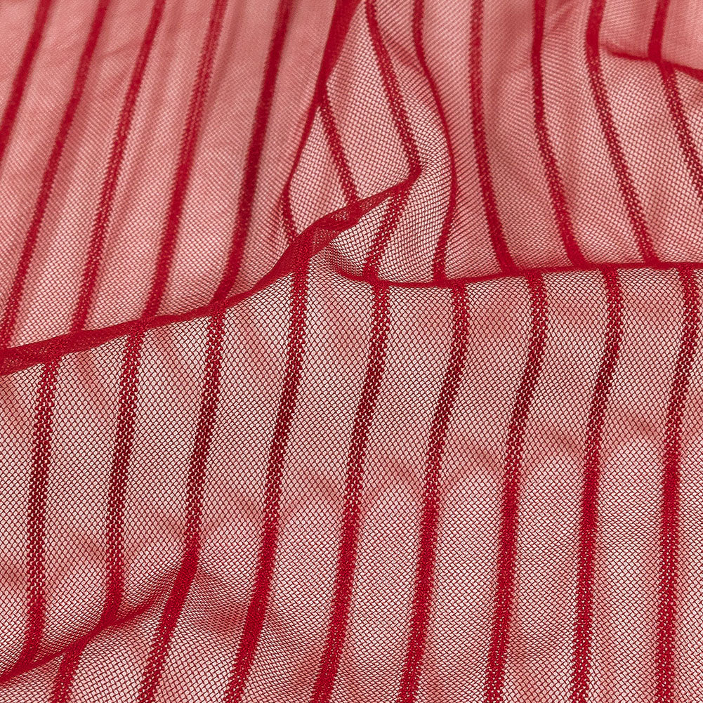 Embroidery Striped Tulle - Wine - Elsinore Collection