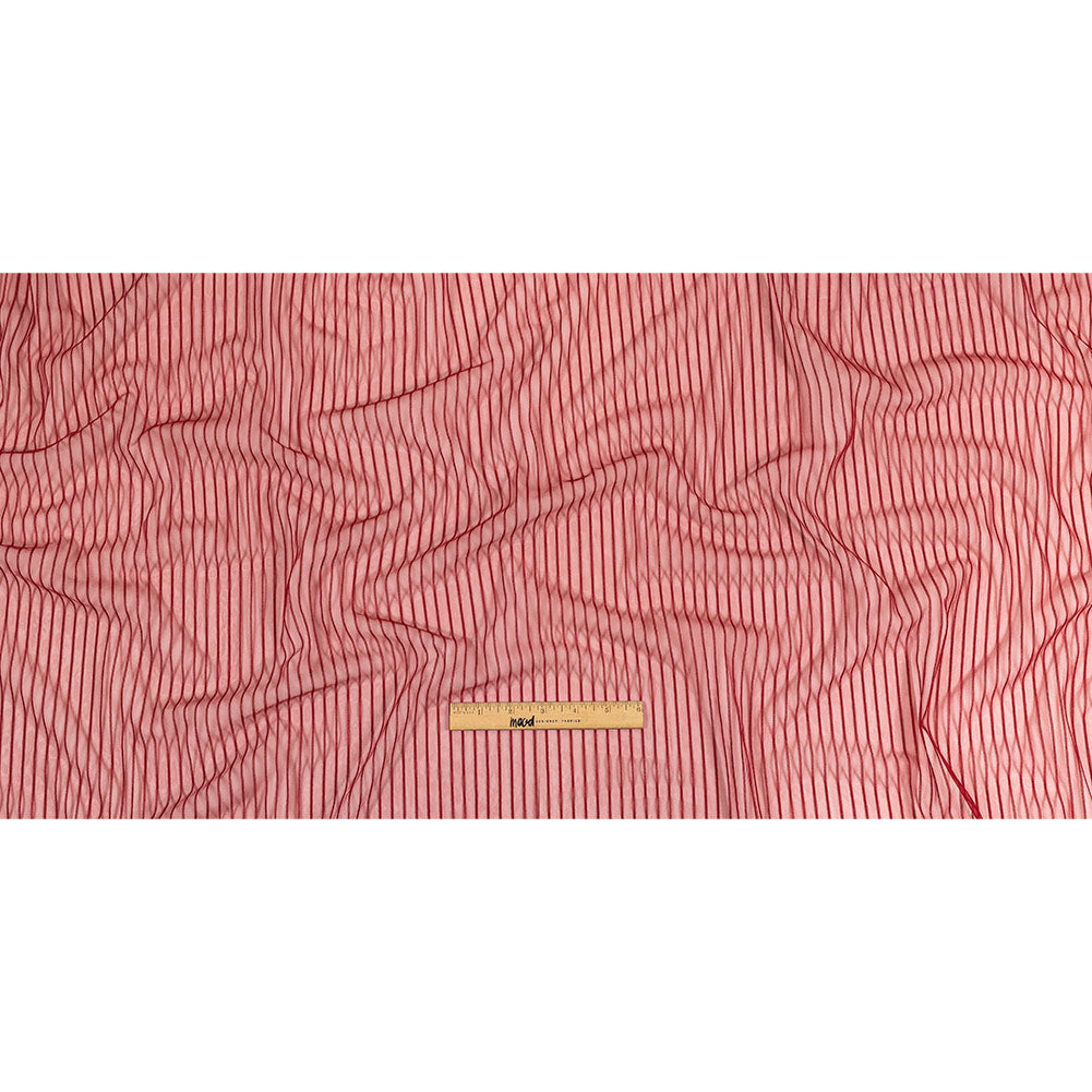 Embroidery Striped Tulle - Wine - Elsinore Collection