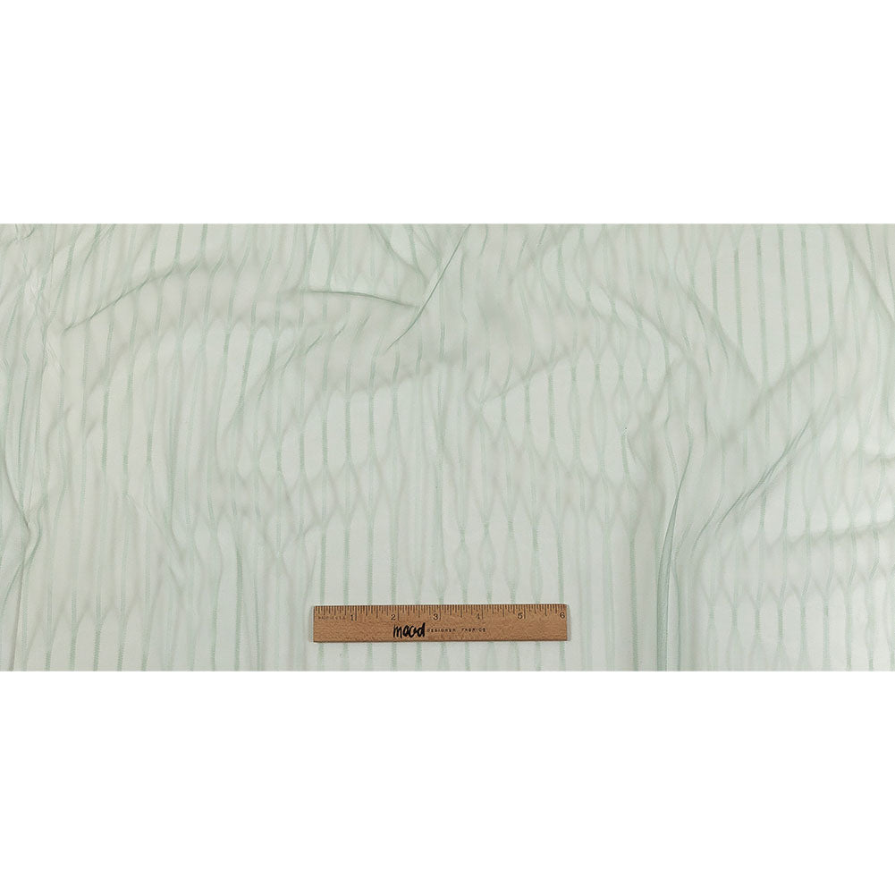 Embroidery Striped Tulle - Gray Green - Elsinore Collection - Full