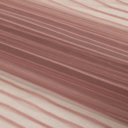 Embroidery Striped Tulle - Dusty Rose - Elsinore Collection