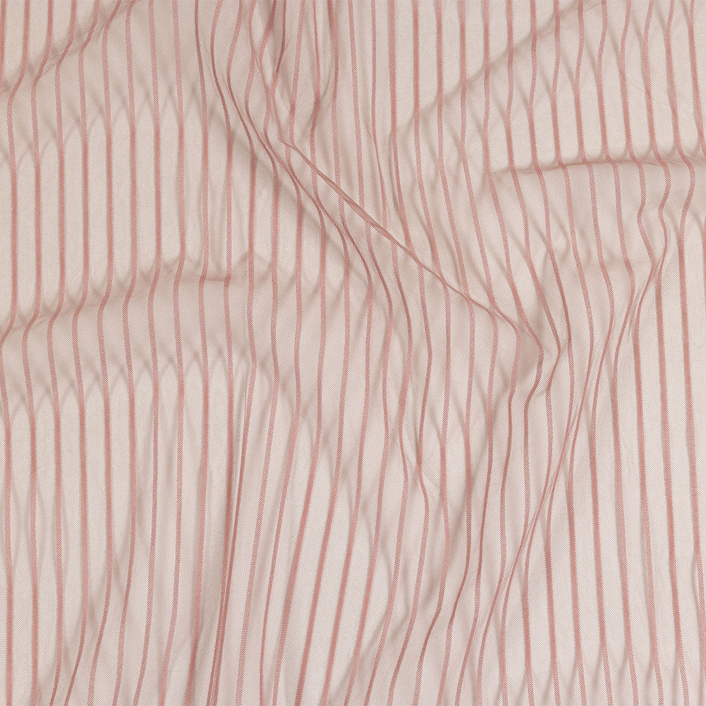 Embroidery Striped Tulle - Dusty Rose - Elsinore Collection