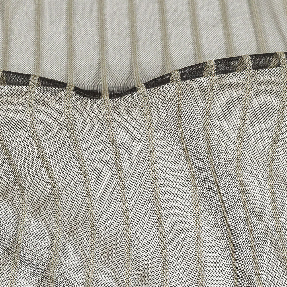 Embroidery Striped Tulle - Black and Gray - Elsinore Collection - Detail