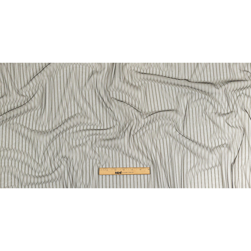 Embroidery Striped Tulle - Black and Gray - Elsinore Collection - Full