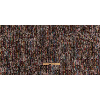 Italian Gray Brown, Burgundy and Multicolor Tweedy Plaid Blended Wool Woven Full