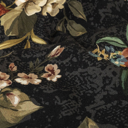 Mood Exclusive Charcoal Garden of Eden Stretch Cotton Sateen Detail