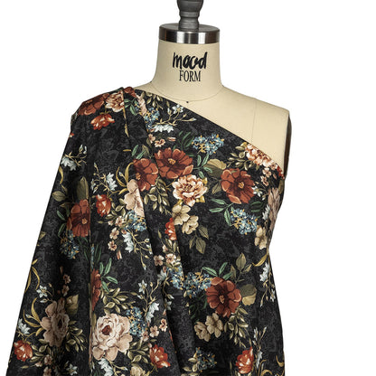 Mood Exclusive Charcoal Garden of Eden Stretch Cotton Sateen Drape