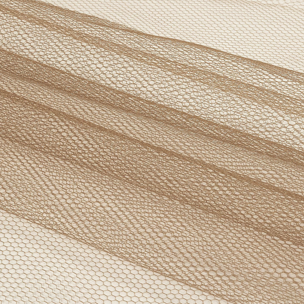 Coffee Nylon Net Tulle Folded