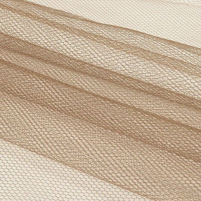 Coffee Nylon Net Tulle Folded