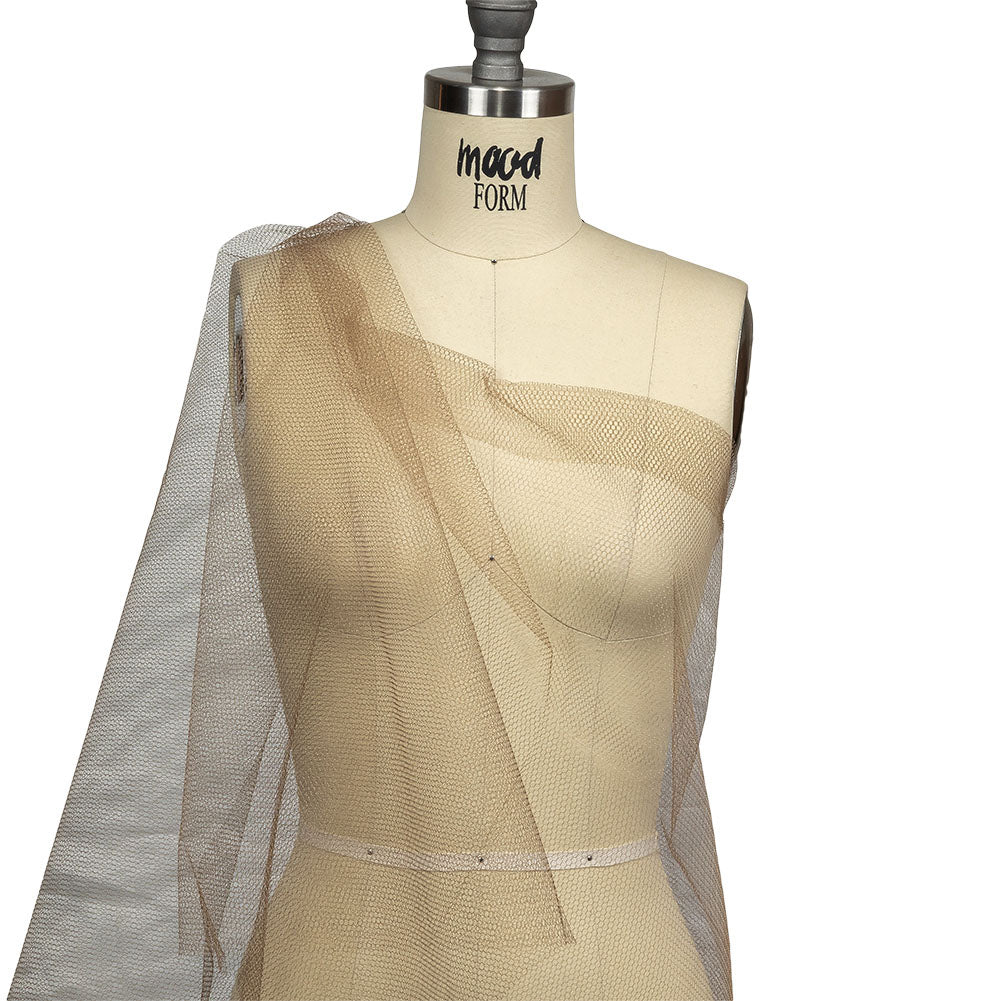 Coffee Nylon Net Tulle Drape