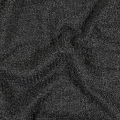 Charcoal Heathered Polyester Waffle Sweater Knit