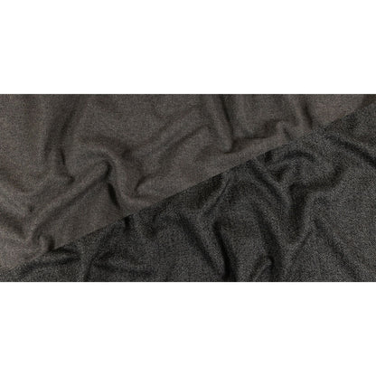 Black and Gray Diagonal Stripes Blended Wool Twill Double Cloth Coating Full