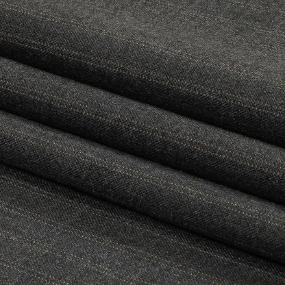 Gray and Beige Pinstriped Cotton and Polyester Suiting Folded