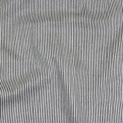 White and Dark Gray Loopy Stripes Stretch Cotton Twill