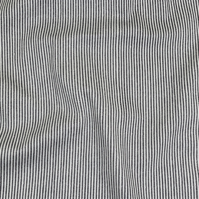 White and Dark Gray Loopy Stripes Stretch Cotton Twill