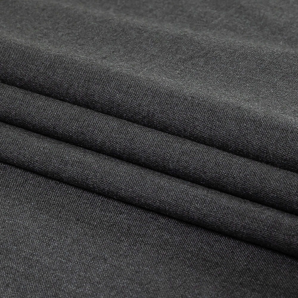 Heathered Gray Stretch Polyester Suiting Folded