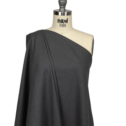 Heathered Gray Stretch Polyester Suiting Drape