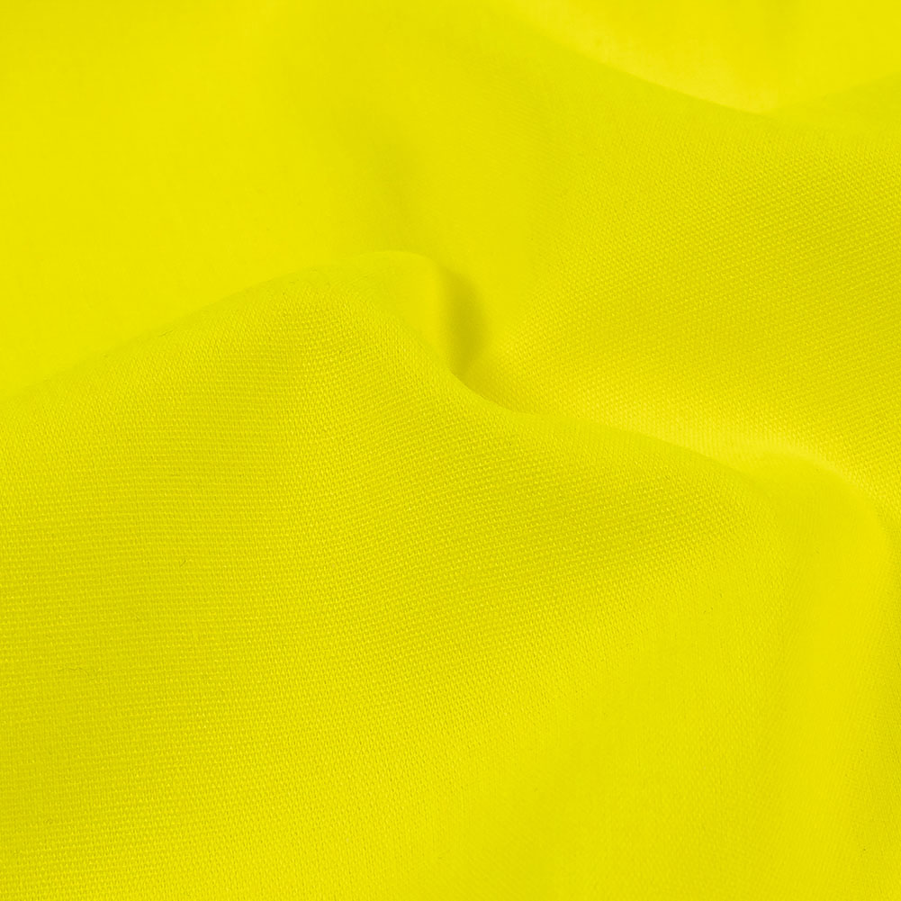 Hi-Vis Safety Yellow Polyester and Cotton Poplin Detail