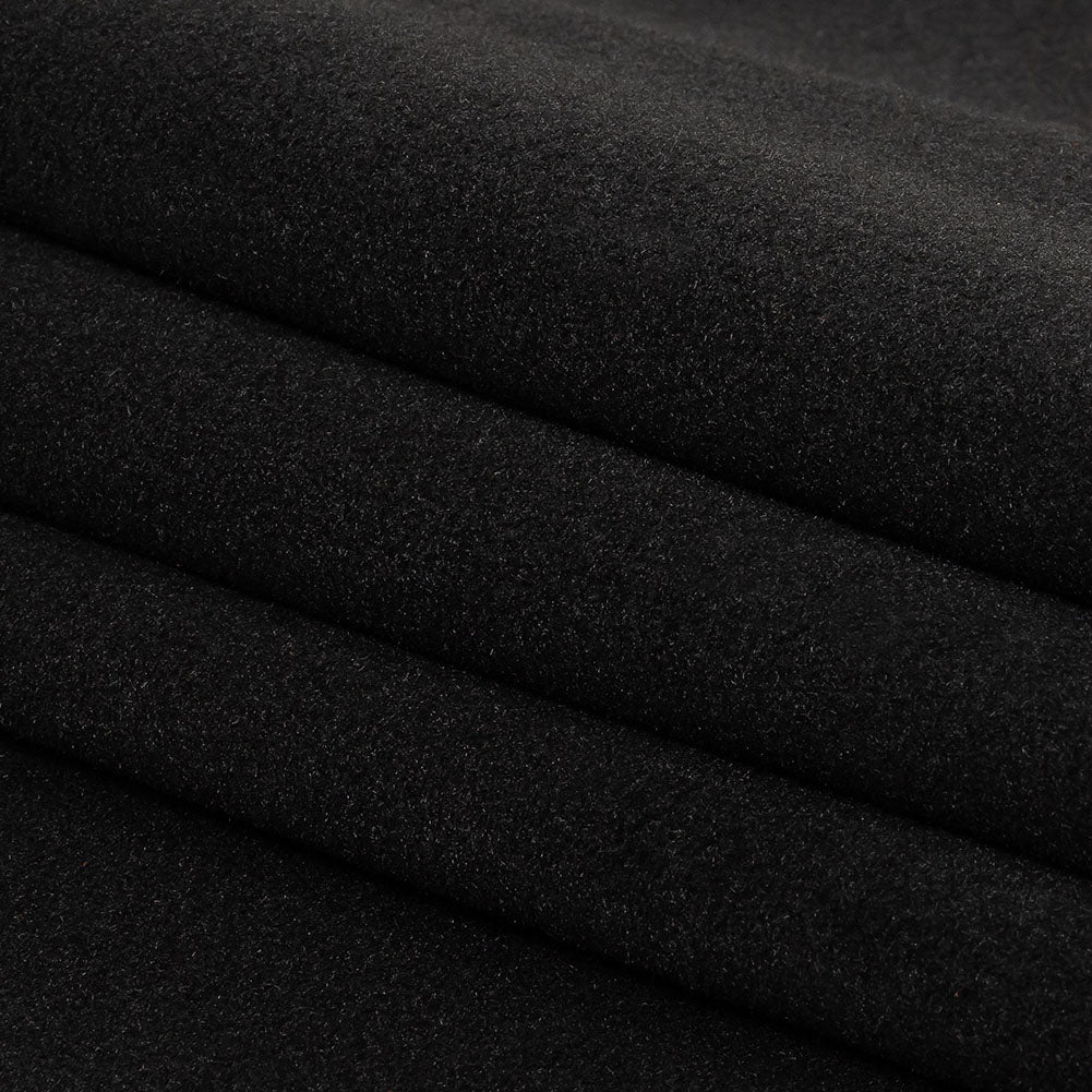 Black Polyester Fleece Folded