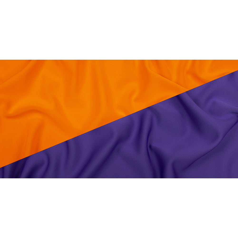 Double Faced Stretch Neoprene 3yd Bundle - Carrot and Imperial Purple - Wave Collection - Full