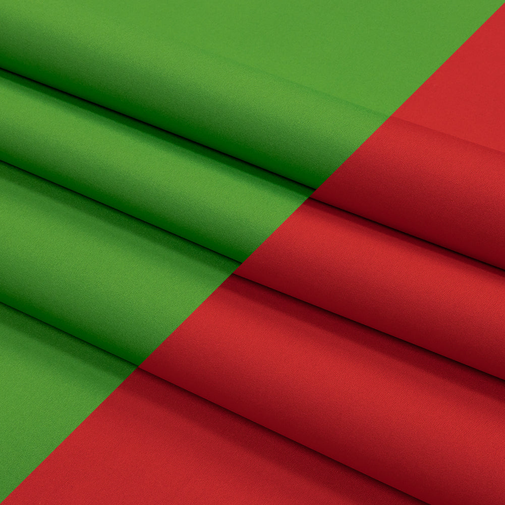 Double Faced Stretch Neoprene 3yd Bundle - True Red and Classic Green - Wave Collection - Folded