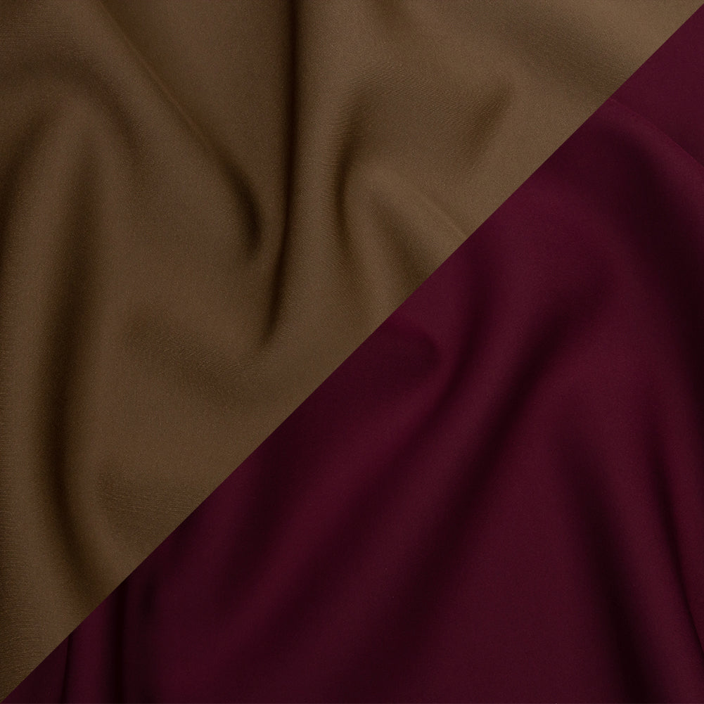 Double Faced Stretch Neoprene 3yd Bundle - Bordeaux and Fondue Fudge - Wave Collection