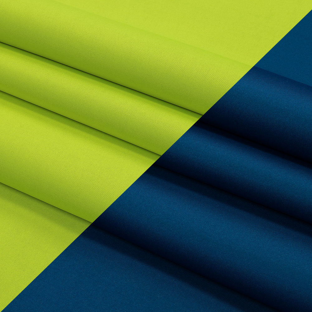 Double Faced Stretch Neoprene 3yd Bundle - Twilight Blue and Neon Lime - Wave Collection - Folded