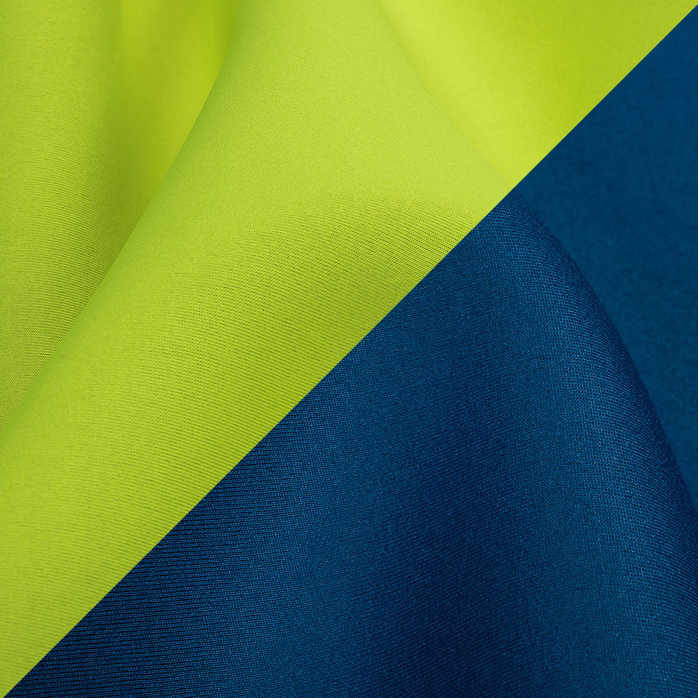 Double Faced Stretch Neoprene 3yd Bundle - Twilight Blue and Neon Lime - Wave Collection - Detail