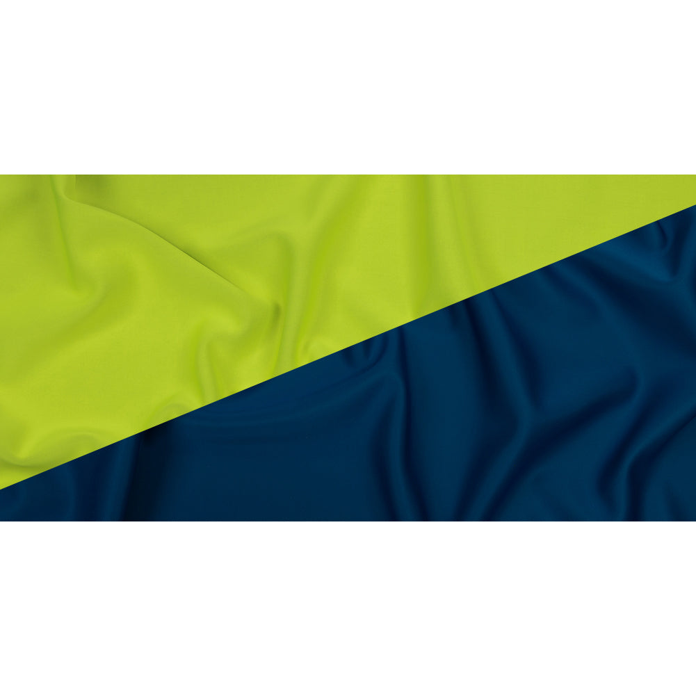 Double Faced Stretch Neoprene 3yd Bundle - Twilight Blue and Neon Lime - Wave Collection - Full