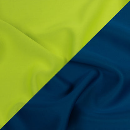 Double Faced Stretch Neoprene 3yd Bundle - Twilight Blue and Neon Lime - Wave Collection